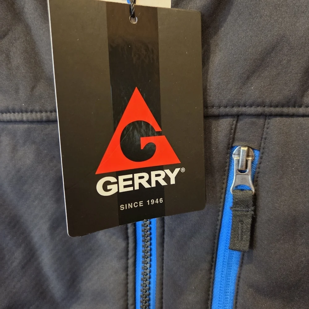 Gerry Boys Falcon Softshell Jacket - Black with Blue Trim - Size M (10/12) - Picture 2 of 9
